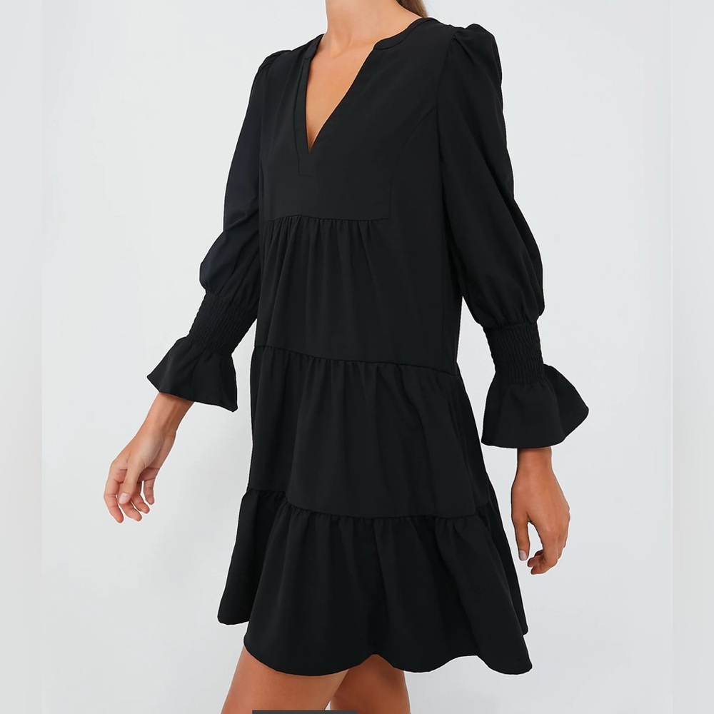 Tuckernuck Pomander Place Black V Neck Dress
